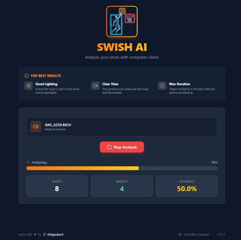 PHOTO 3: Real-time processing progress with live stats